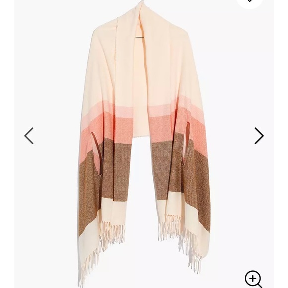 Madewell Accessories - MADEWELL Placed Stripe Cape Scarf cream pink tan